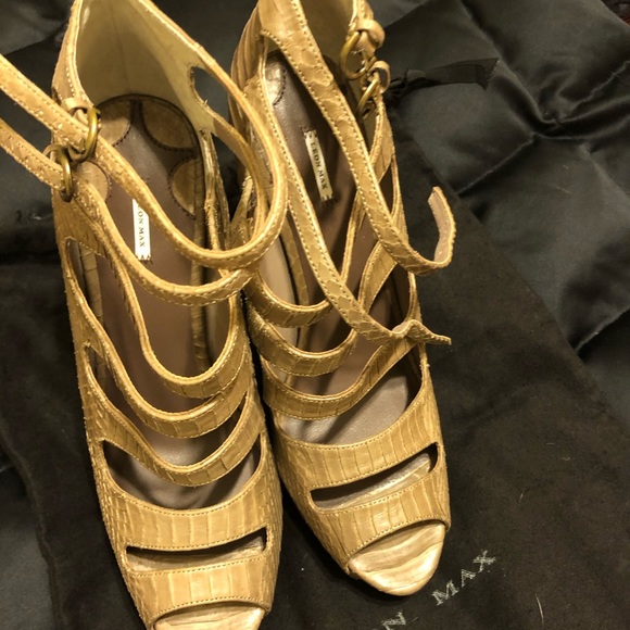 Leon Max Taupe Snake Skin Kinoa Platform Sandal - Picture 4 of 4